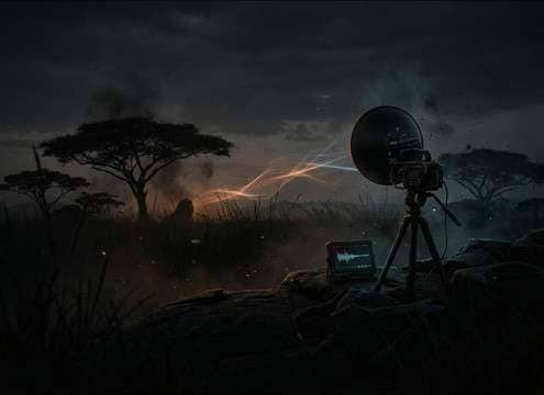 Distant lion roar for a wildlife documentary establishing shot