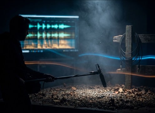 Audio drama timeline with llama movement cues