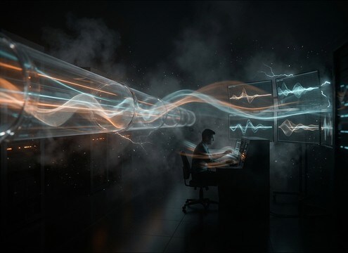 Buffering loop sound with gentle texture and light stereo width