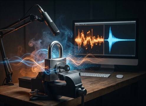 Replacing noisy production audio with a clean lock sound effect