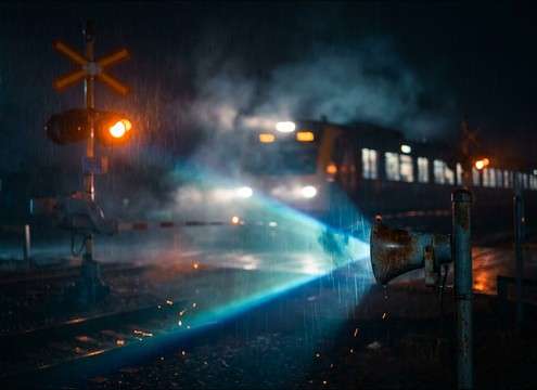 Safety PSA audio using a clear crossing whistle sound