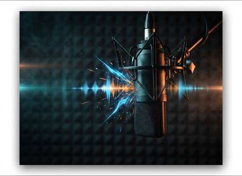 Audio drama timeline with close mic scream clip