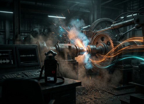 Timeline transition using short mechanical whoosh and gear whirr