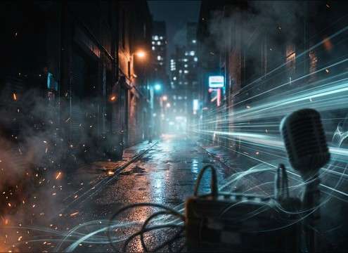 Distant male scream placed into an alley scene