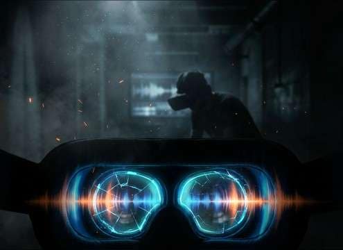 First-person scare scream with close perspective