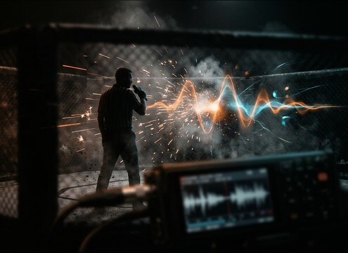 Man shout sound effect for a fight scene cut