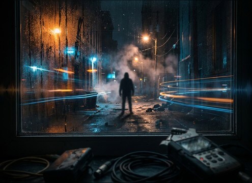 Distant male shouting sound for street argument ambience