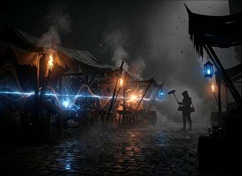 RPG town market loop ambience and one-shot vendor calls