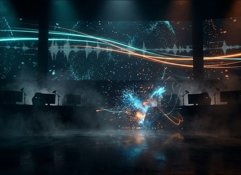 Highlight reel timeline with audio markers on key plays