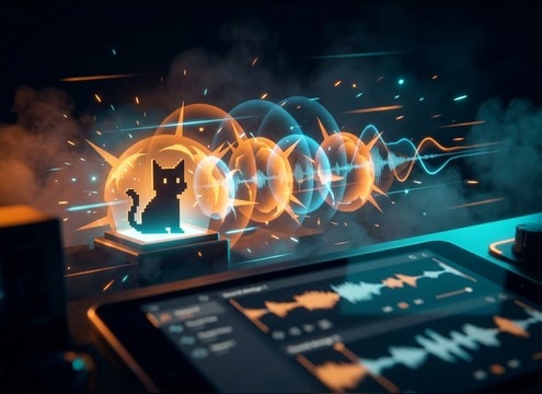 Game NPC cat interaction using short meow SFX