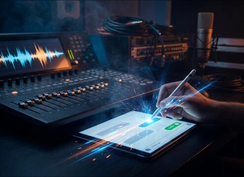Screen recording with UI clicks and send confirmation whoosh