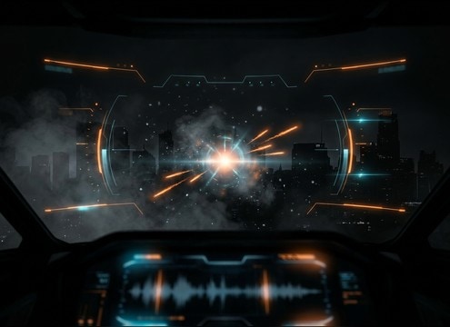 AR heads-up display showing a message with a tight UI ping