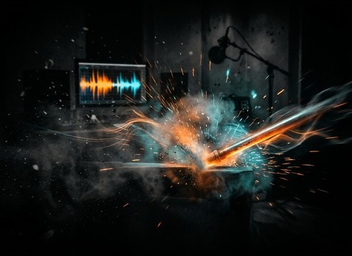 Cinematic metal impact sweetener for stunt hit