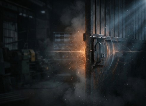 Metal door slam sound effect for a warehouse gate