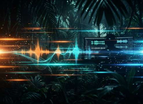 Fast monkey chatter used as montage cut accents
