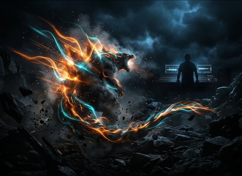 Monster roar synced to a trailer reveal cut