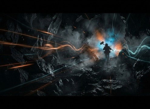 Echoing monster roar for a cave chase scene