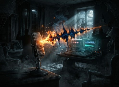 Haunted house cue using a monster roar effect