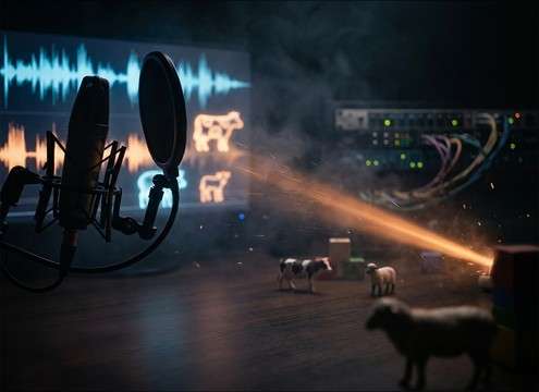 Moo sound effects for classroom animal learning audio
