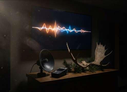 Moose cow call sound effect for park visitor center display