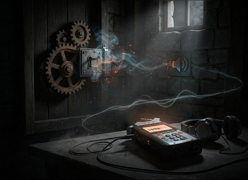 Escape room UI showing success with a subtle laugh cue