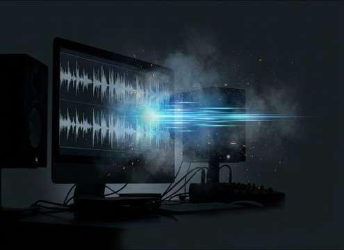 Desktop banner notification sound effect for system alerts
