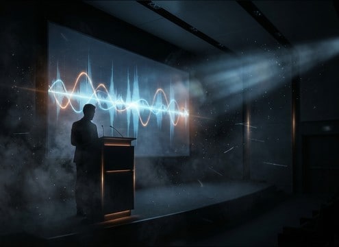 Presentation slide reveal punctuated by an OMG sound effect