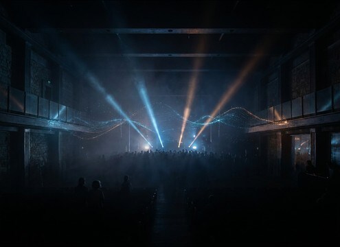 Stage reveal scene with audience ooh reaction layer
