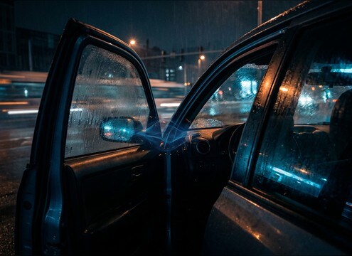 Car door opening sound for arrival scene