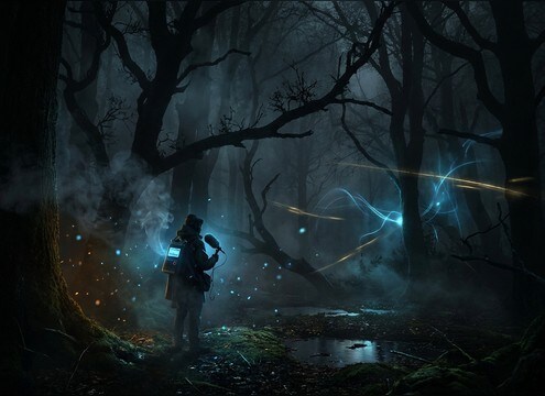 Loopable owl night ambience for a mystery game level