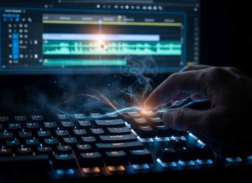 Keyboard pause click sound for a screen recording tutorial