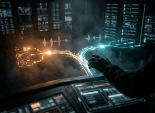 Pause cue sound for an interactive story choice screen