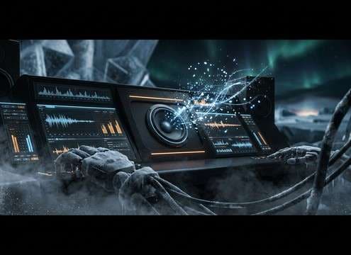 Promo video timeline using a penguin squawk as a stinger