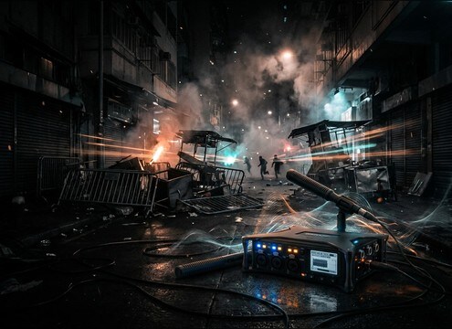 Crowd panic screaming bed for an evacuation sequence