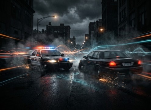 Doppler police siren pass-by for a chase edit