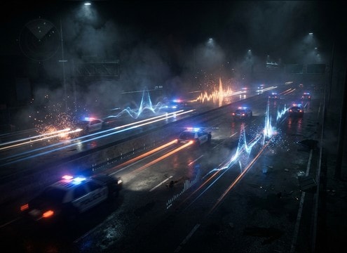 Police patrol siren variations for an open-world game