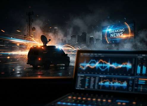 Police siren sting for a news headline segment