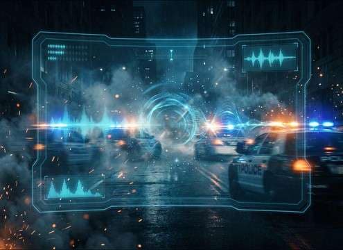 Dynamic police siren cues for a game wanted level escalation