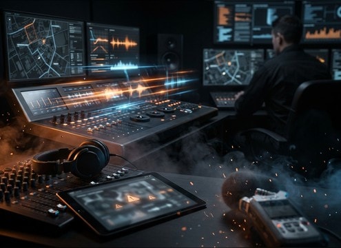 Police dispatch beep for training simulation interface audio