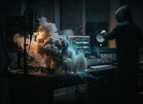 Smoke bomb poof sound effect for a quick escape gag