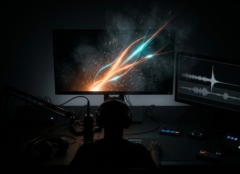Streaming alert overlay using a short power-up stinger sound