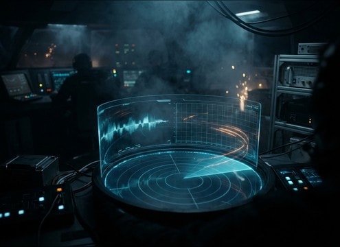 Stealth game detection meter using fast radar sweep pulses