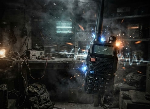 weak reception radio sound for survival game handheld device