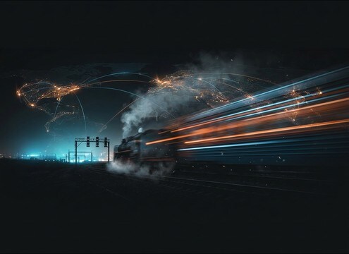 Short train pass-by whoosh sound effects for travel montage