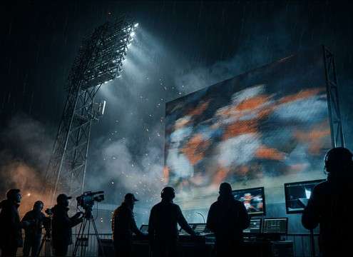 Rewind sound effect used to introduce a sports replay