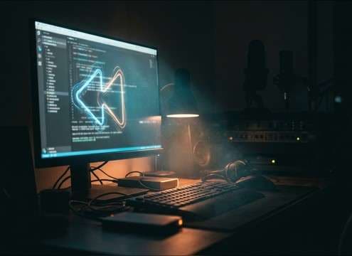 Rewind sound effect for a tutorial video backtrack edit