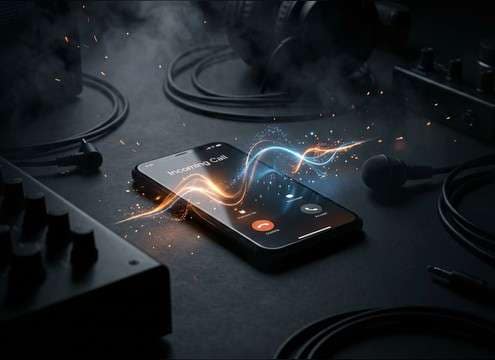 Ringtone synced to an on-screen incoming call scene
