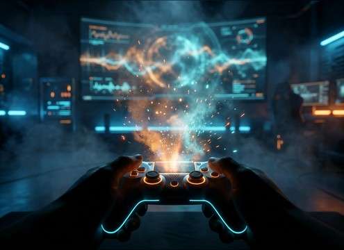 Level-up riser sound effect in a game HUD moment