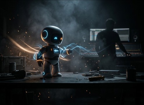 Cute companion robot movement sound effects