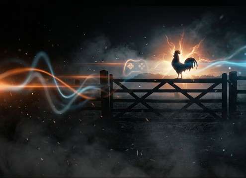 Rooster crow used as a morning trigger in a farm simulation game
